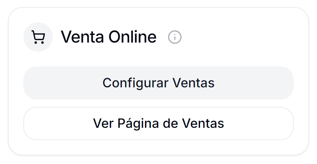 Menú página de ventas